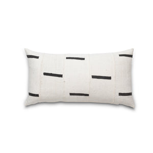 Authentic Mudcloth Throw Pillow - Charcoal Large Stripe