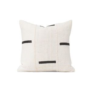 Authentic Mudcloth Throw Pillow - Charcoal Large Stripe