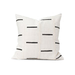 Authentic Mudcloth Throw Pillow - Charcol Small Stripe