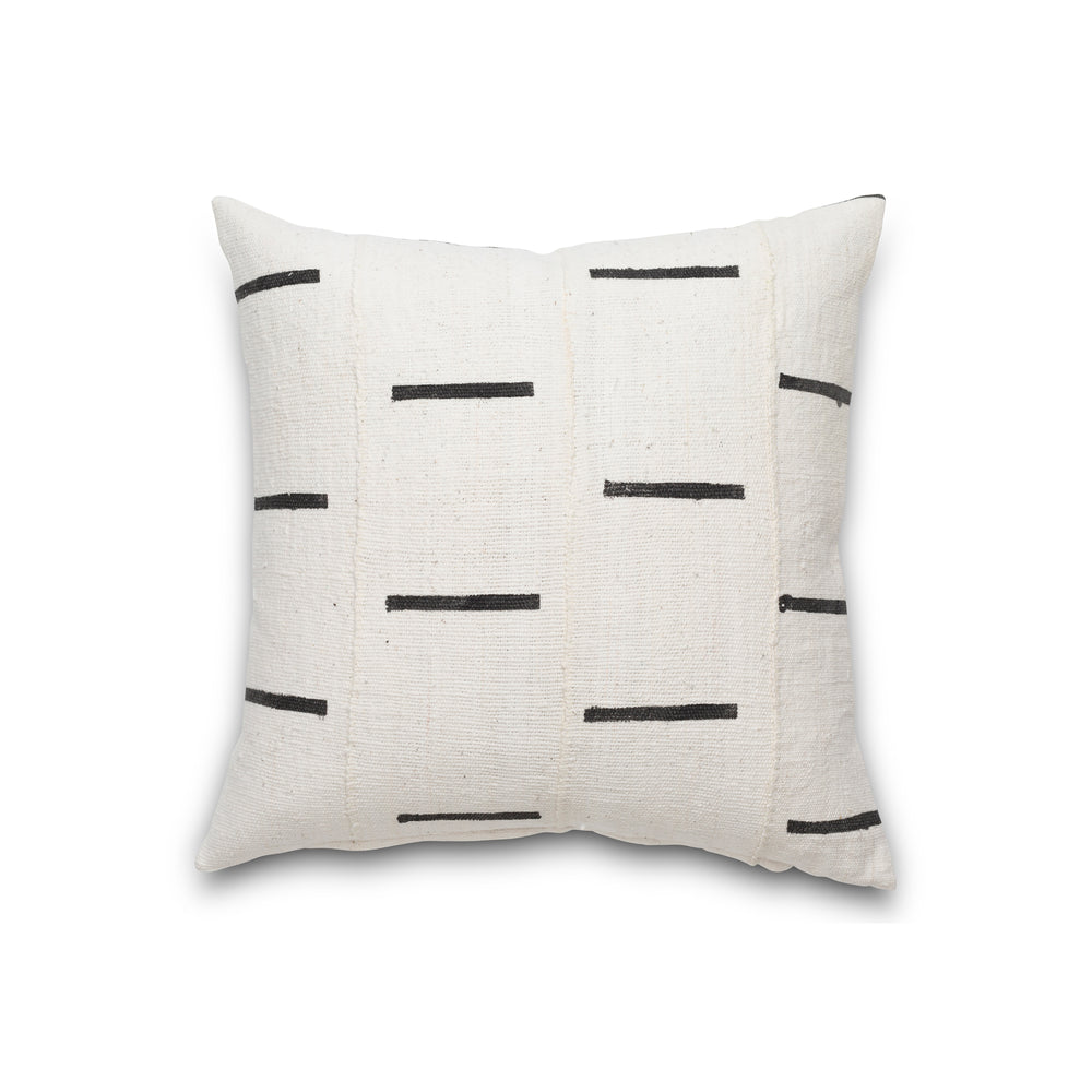 Authentic Mudcloth Throw Pillow - Charcol Small Stripe