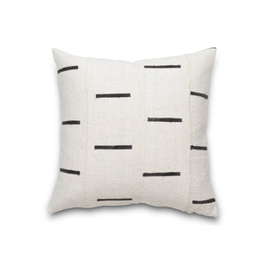 Authentic Mudcloth Throw Pillow - Charcol Small Stripe