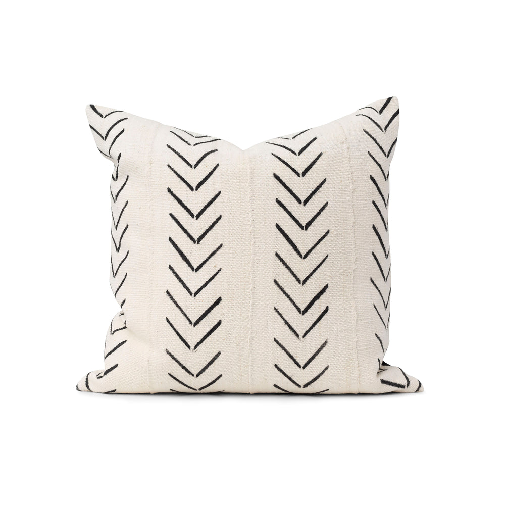 Authentic Mudcloth Throw Pillow - Chevron/Velvet