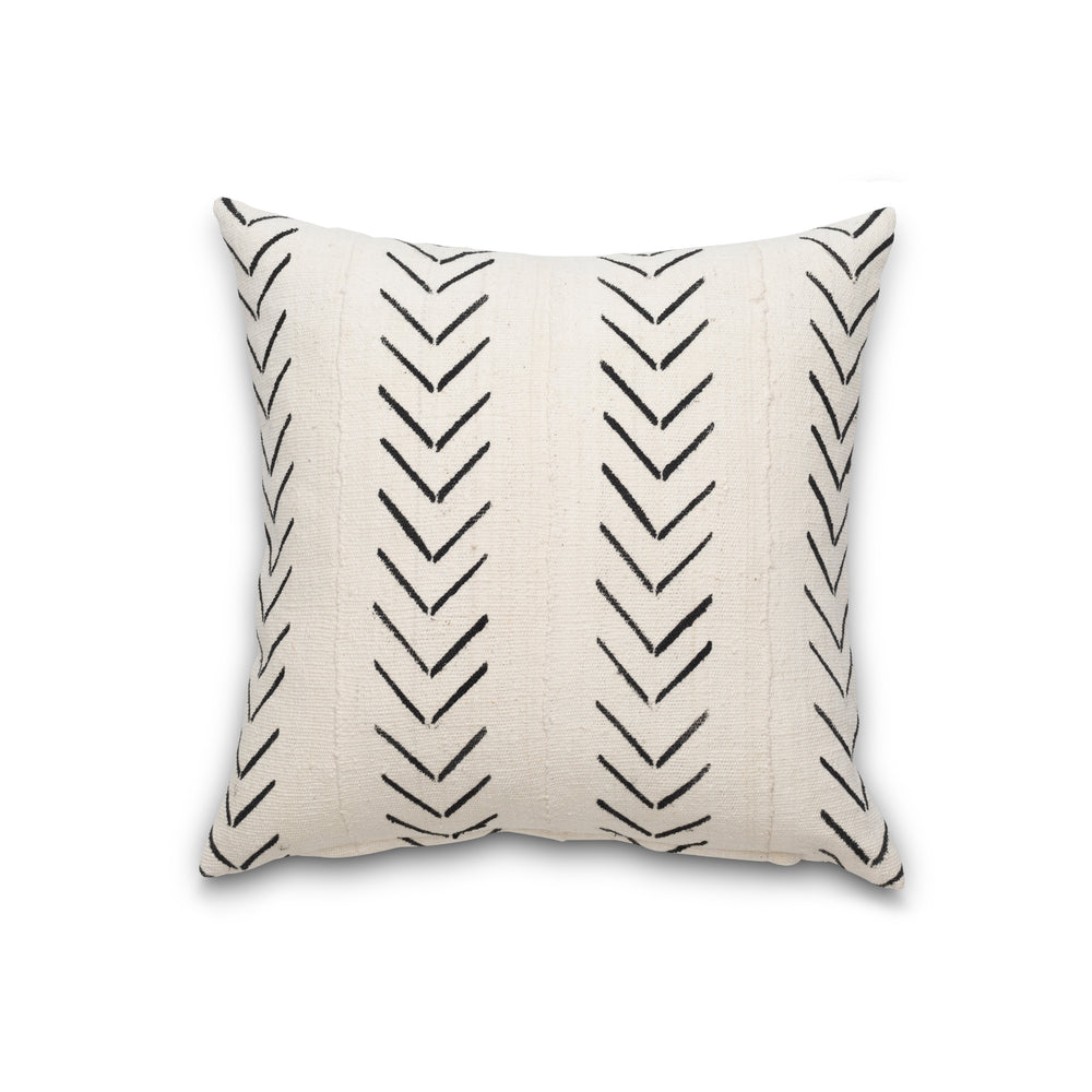Authentic Mudcloth Throw Pillow - Chevron/Velvet