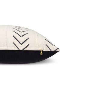 Authentic Mudcloth Throw Pillow - Chevron/Velvet