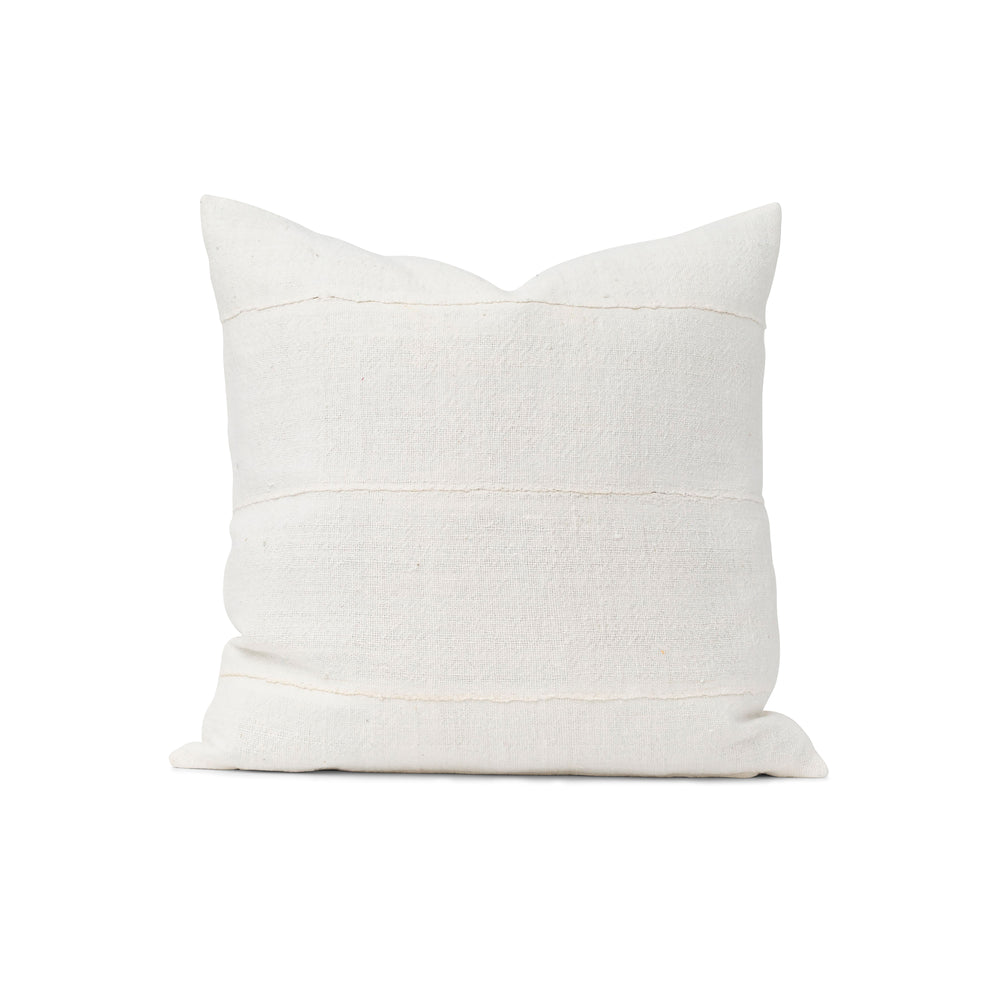 Authentic Mudcloth Throw Pillow - Natural/Light Weave
