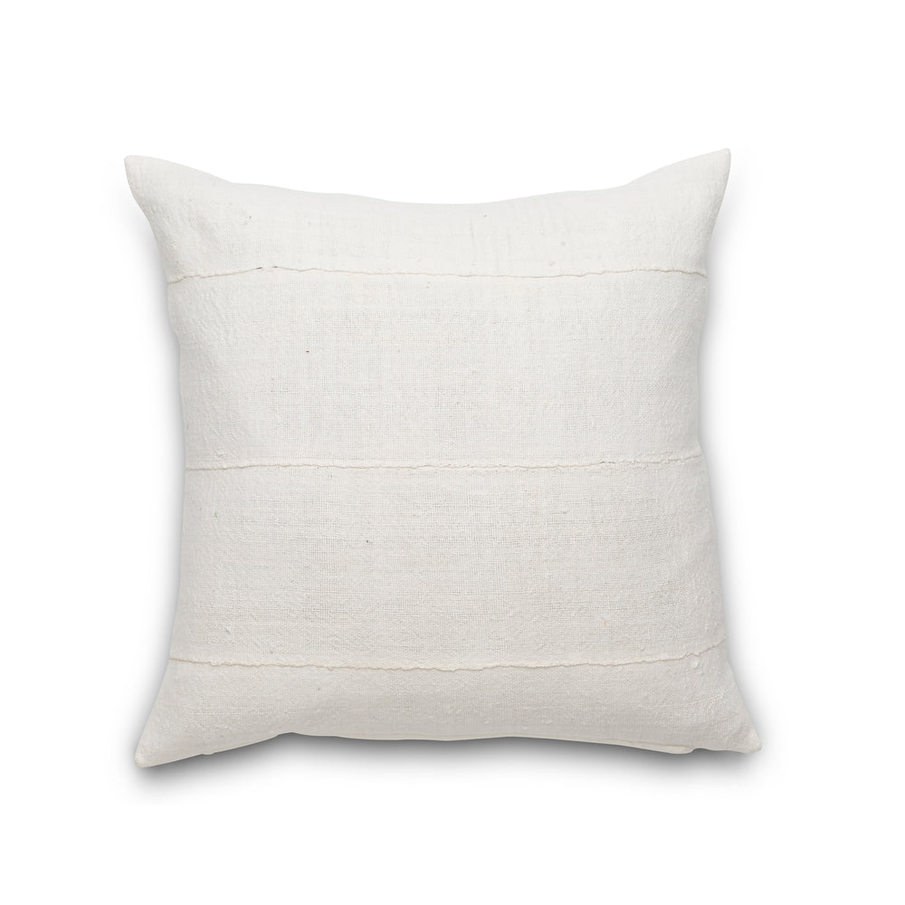 Authentic Mudcloth Throw Pillow - Natural/Light Weave
