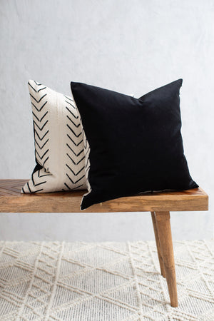 Authentic Mudcloth Throw Pillow - Chevron/Velvet