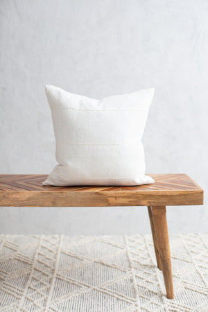Authentic Mudcloth Throw Pillow - Natural/Light Weave