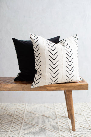 Authentic Mudcloth Throw Pillow - Chevron/Velvet